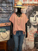 T-shirt fluide col V + SIZE rose vintage