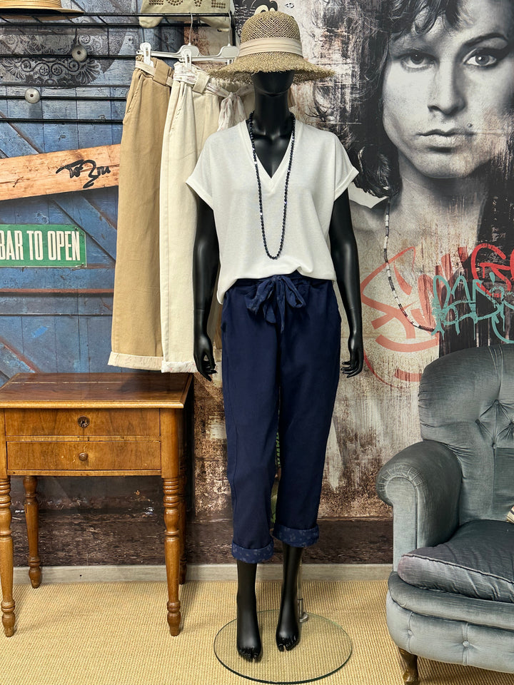 Hose in Übergröße mit bedrucktem Bund und Umschlag (42/46) MADE IN ITALY