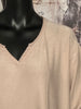 Pull col V & boutons + SIZE beige