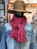 Unifarbenes Knittertuch aus 100% magentafarbener Baumwolle