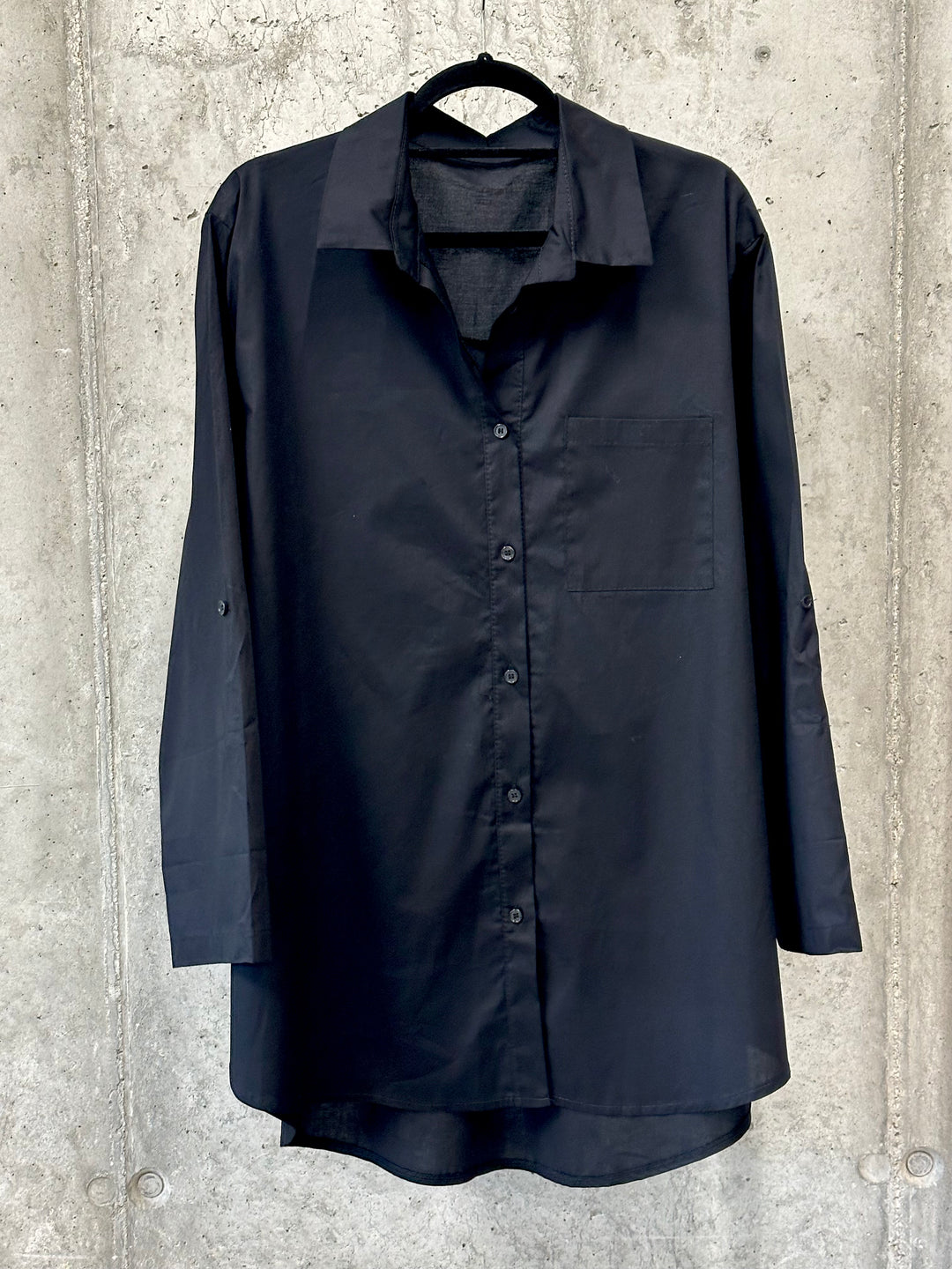 Einfarbiges langes Hemd aus 100% Baumwolle (42/46) MADE IN 🇮🇹