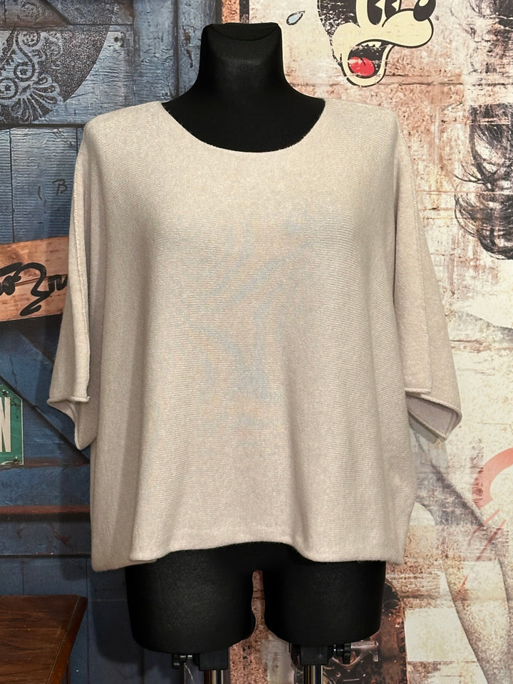 Pullover + Size Kurzarm beige
