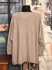 Oversize-Pullover + SIZE V-Ausschnitt taupe meliert