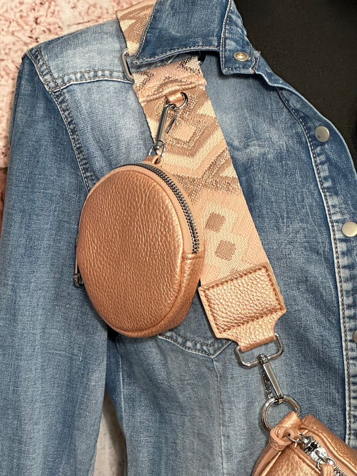 Sac banane bandoulière cuivré/rosé