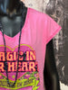 T-Shirt aus 100% Baumwolle "Magic in her heart" pink