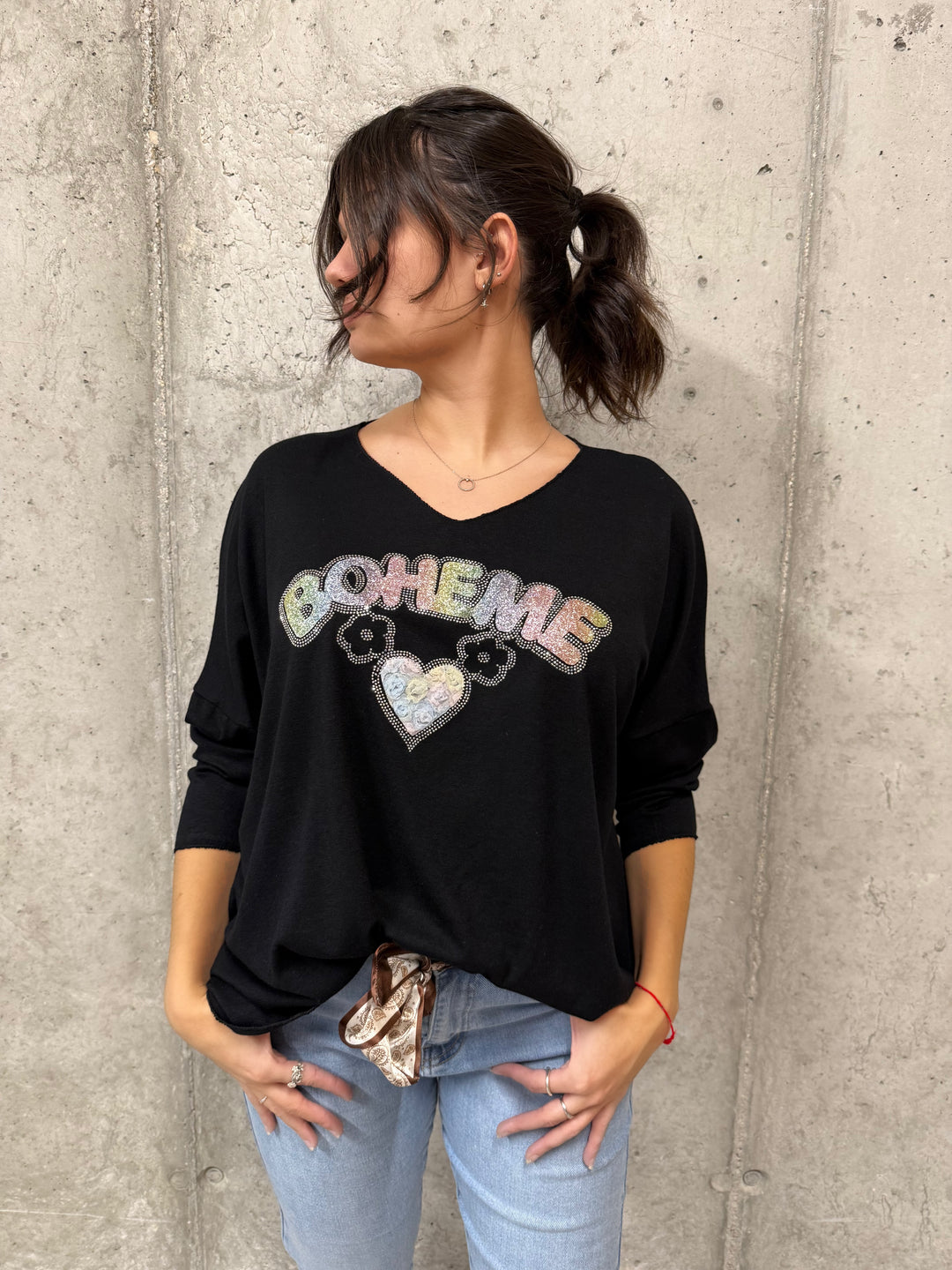 Pull col V "Bohème" (42/46) MADE IN ITALY