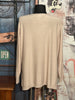 Pull col V & boutons + SIZE beige