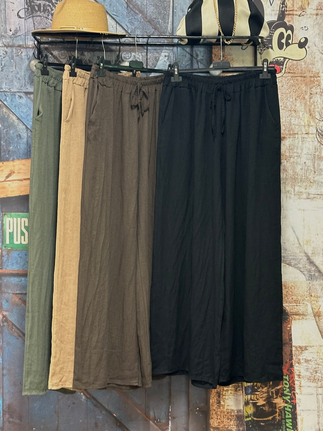 Pantalon "Timéo" taille élastique viscose &amp; lin (42/46) MADE IN ITALY