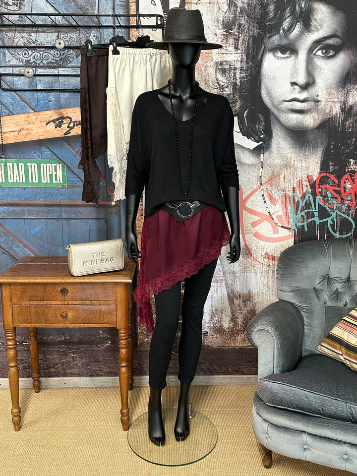 Asymmetrische Satin-Hemdstrümpfe (36/40) MADE IN 🇮🇹