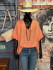Blouse + size lin & coton abricot