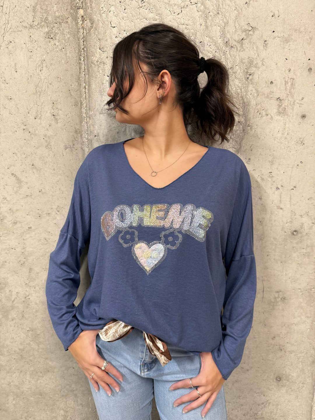 Pull col V "Bohème" (42/46) MADE IN ITALY