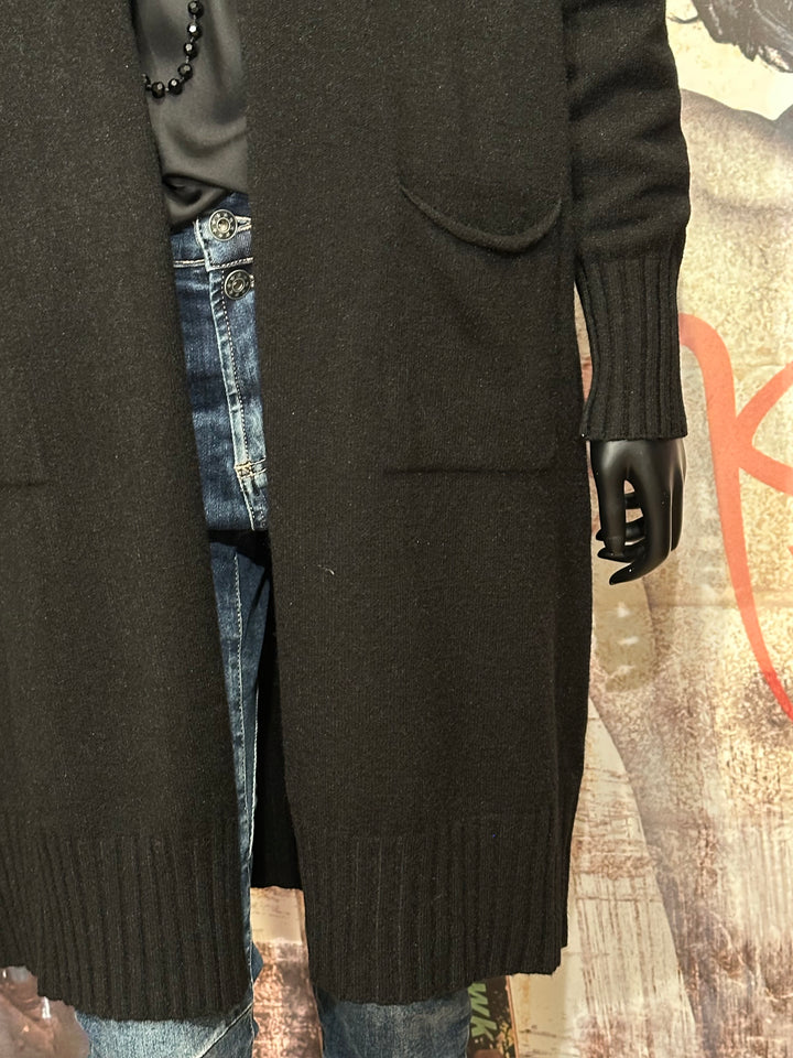 Cardigan uni long noir (36/40)