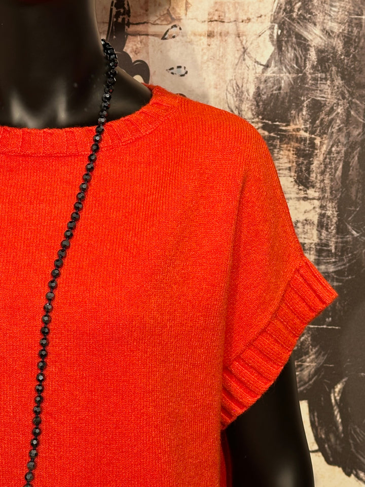 Pull sans manches & col rond orange (38/42)