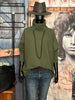 Pull oversize + size col roulé vert olive