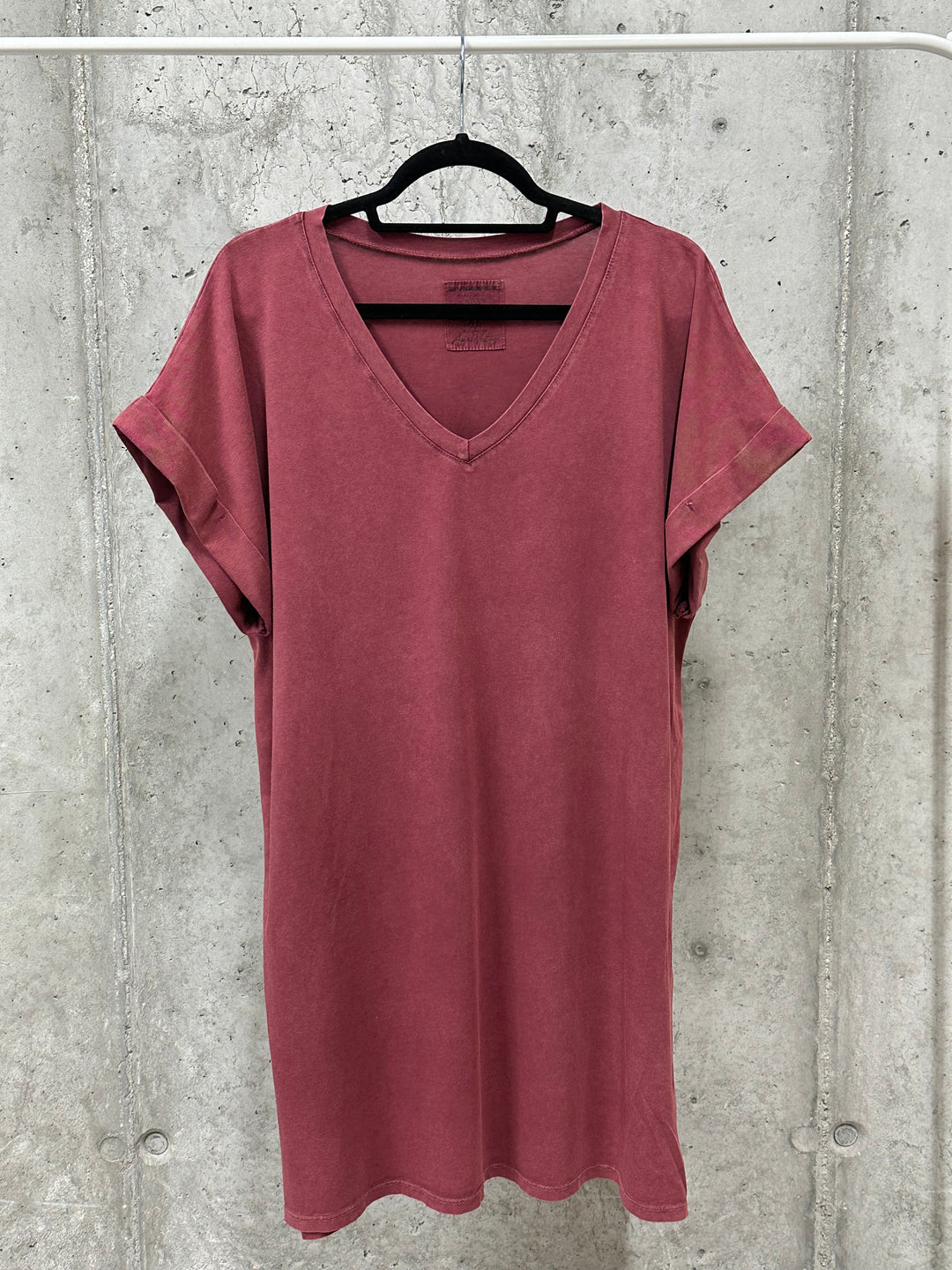 Robe t-shirt  "Chloé" unie &amp; col V (40/44) MADE IN ITALY