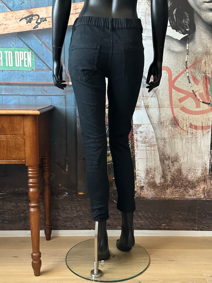 Stretch-Jeans mit elastischem Bund schwarz