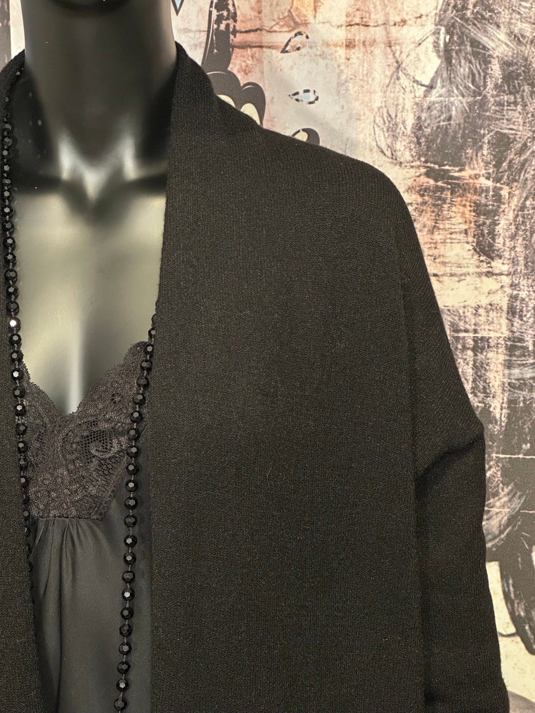 Cardigan uni long noir (36/40)