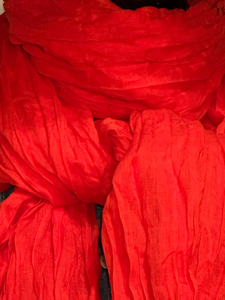 Knittertuch uni 100% Baumwolle rot/orange