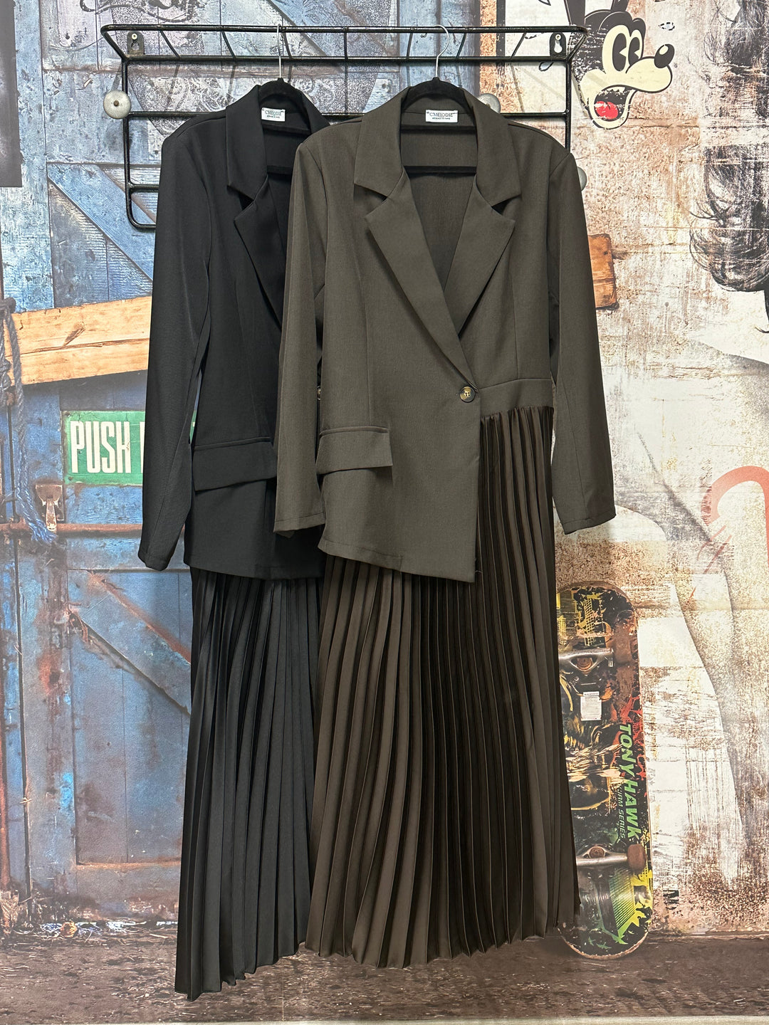 Langes Plisseekleid mit Blazer (44/48) MADE IN 🇮🇹