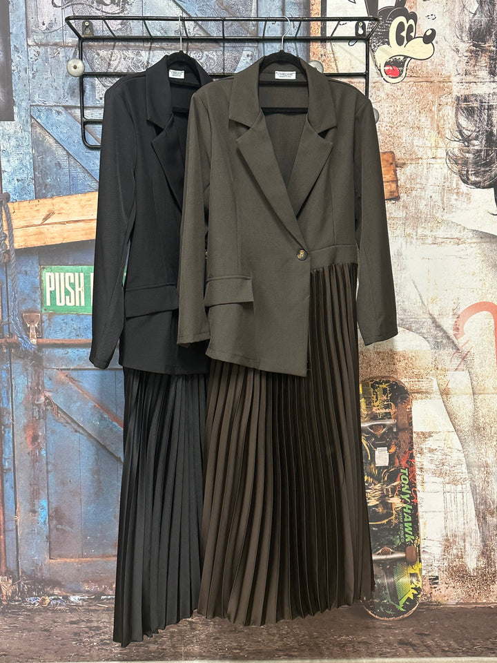 Langes Plisseekleid mit Blazer (44/48) MADE IN 🇮🇹