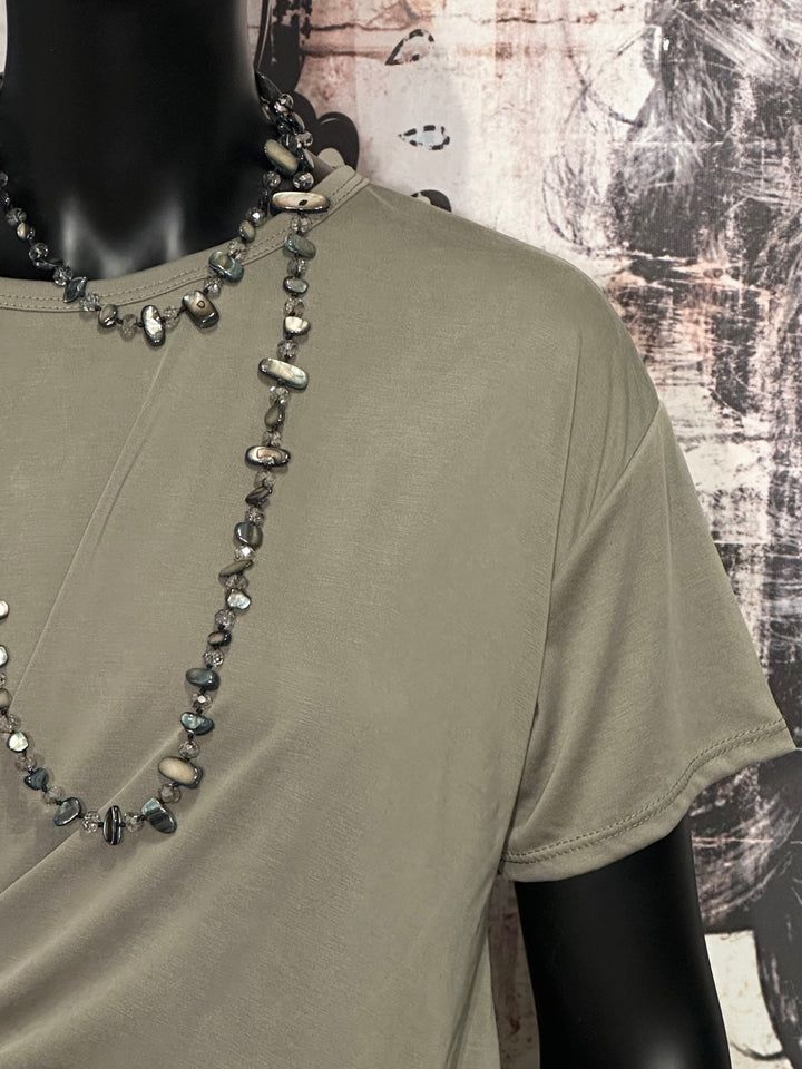 T-Shirt zum Binden khaki