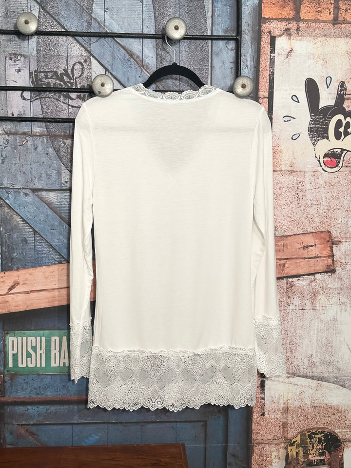 Spitzen-Unterziehpullover 36/42 off-white