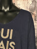 Pullover "Oui mais non" marineblau