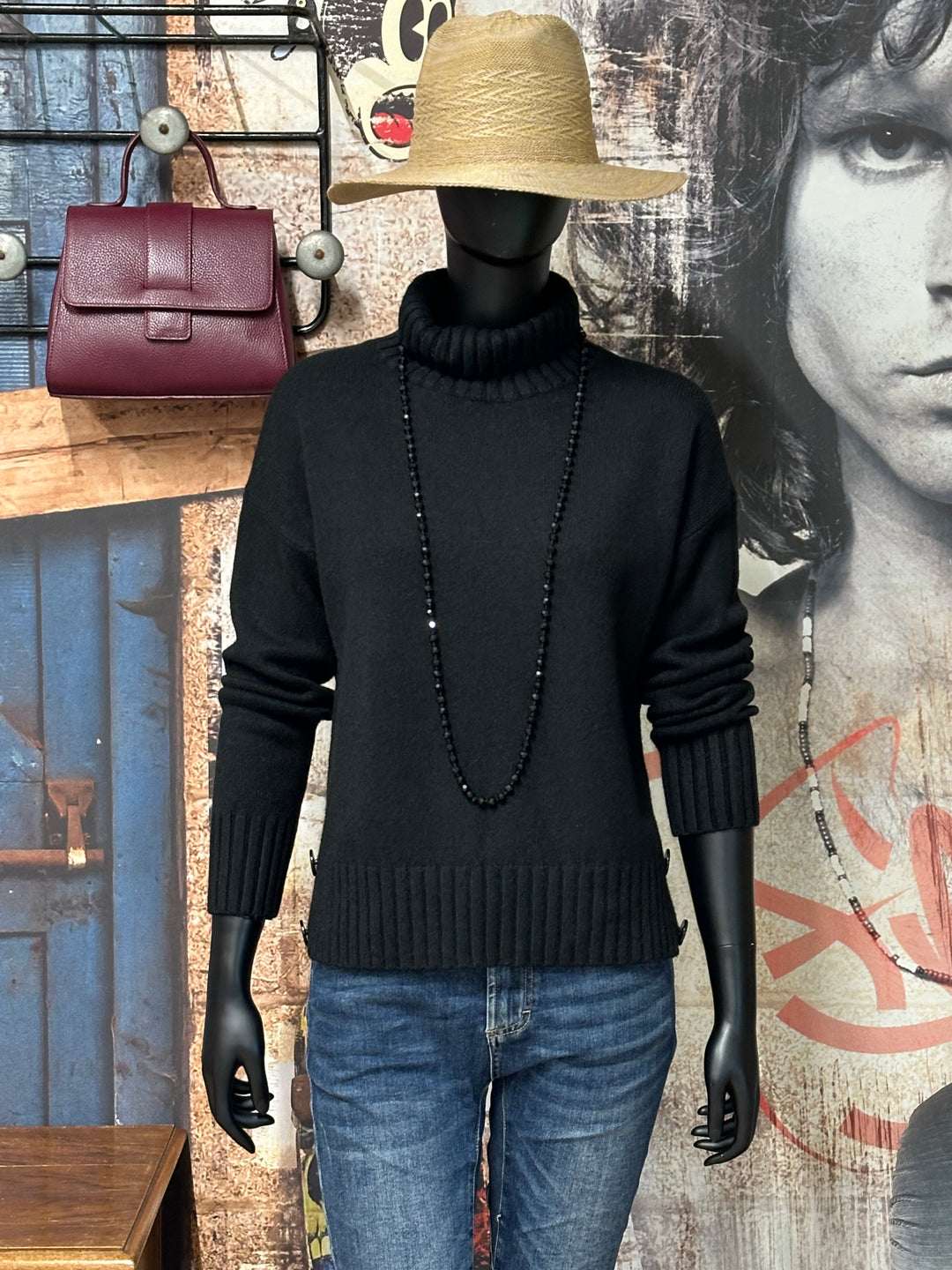 Pullover mit Schornsteinkragen & Knöpfen (36/40)