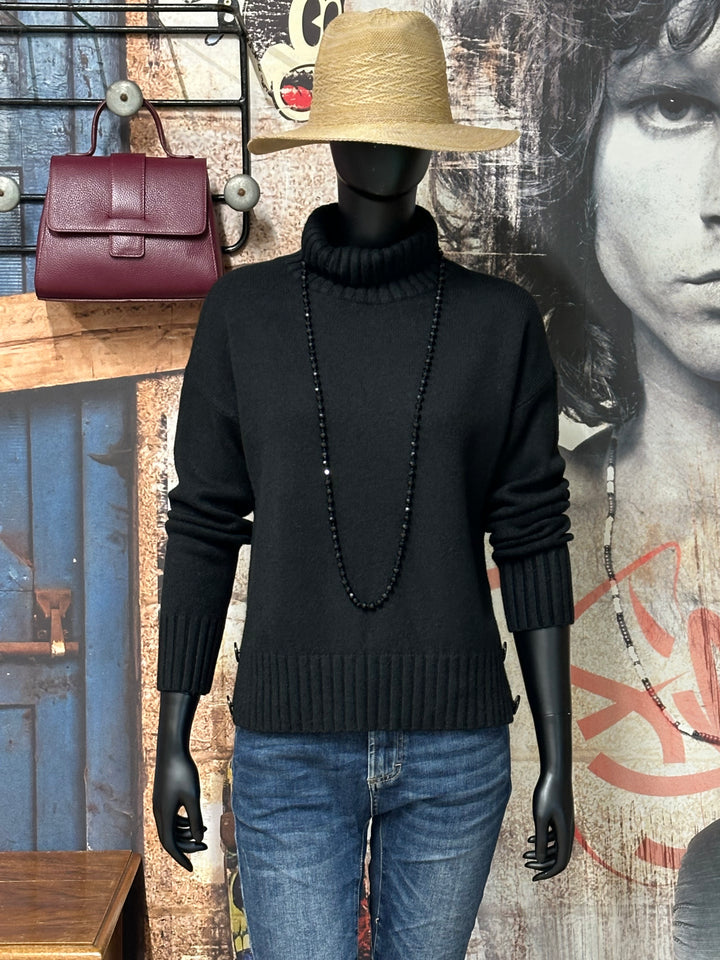 Pullover mit Schornsteinkragen & Knöpfen (36/40)