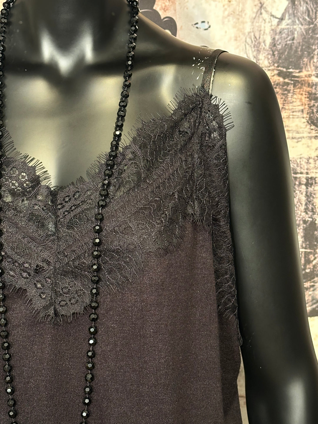 Caraco + size Spitze schwarz (42/46)