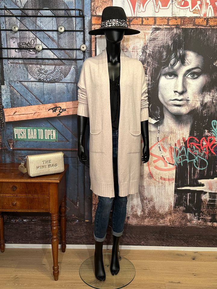 Cardigan uni long beige (36/40)