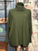 Pull oversize + size col roulé vert olive