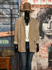 Blazer + SIZE en velours côtelé beige foncé