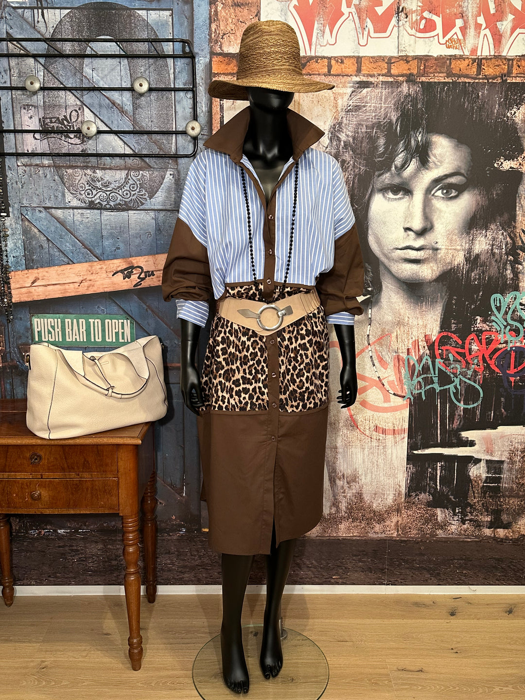 Robe chemise + SIZE 100% coton "Mix & Match"