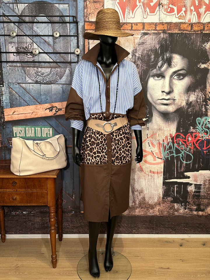 Robe chemise + SIZE 100% coton "Mix & Match"
