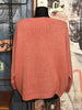 Pull en mailles col V rose vintage