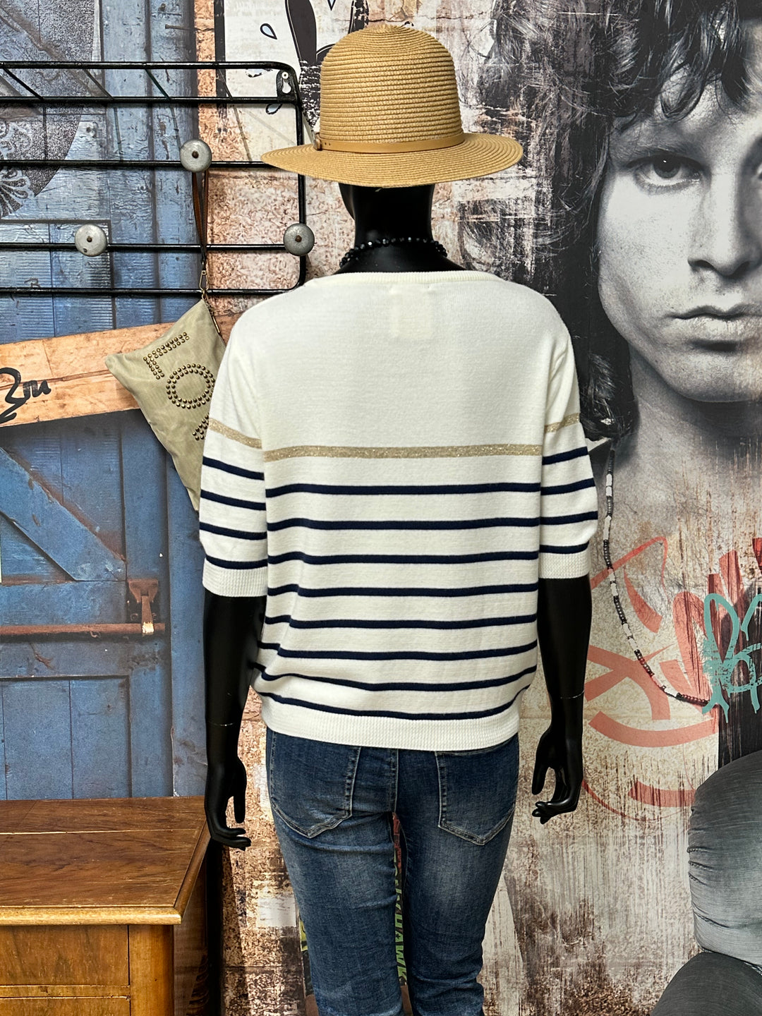 Kurzärmeliger Pullover „Les copines c’est la life“ (36/40) MADE IN ITALY