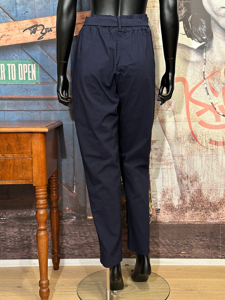 Pantalon stretch + size taille élastique bleu marine (42/46)