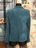 Blazer aus Samt in Entenblau