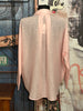 Chemisier oversize 100% coton "perroquets" rose pastel