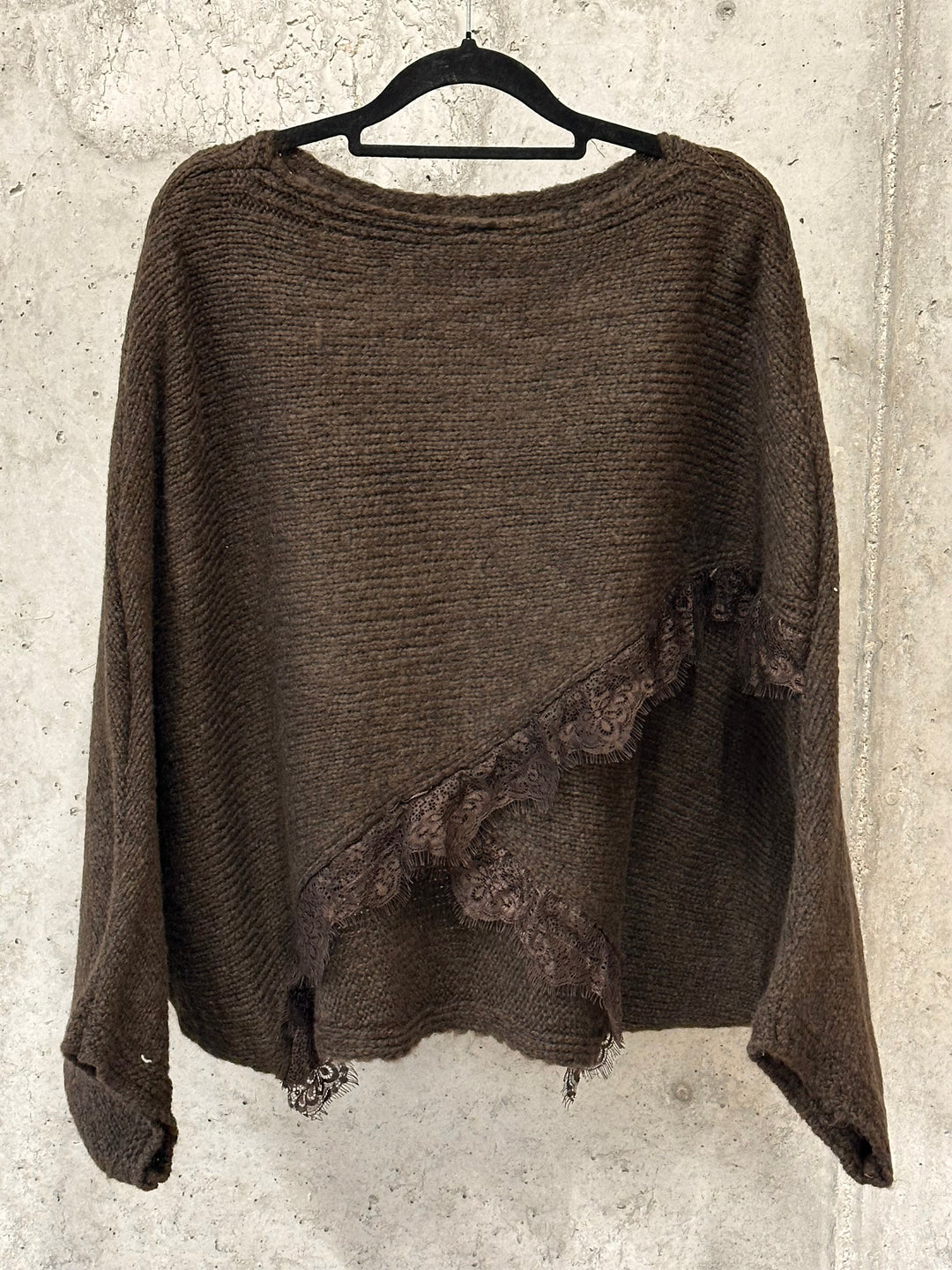 Wickelpullover aus Strick und Spitze (38/44) MADE IN 🇮🇹