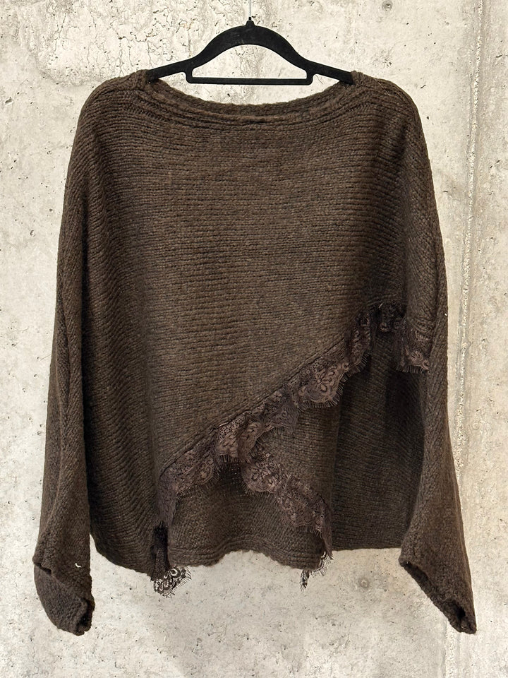 Wickelpullover aus Strick und Spitze (38/44) MADE IN 🇮🇹