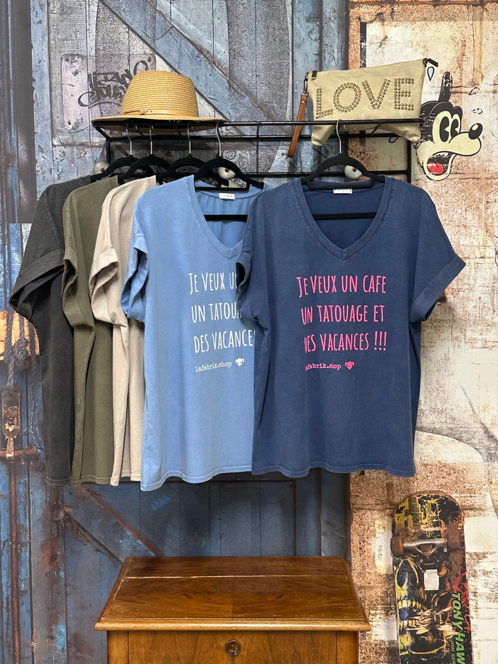 T-shirt "Charlie" oversize "je veux...." (42/46) MADE IN ITALY