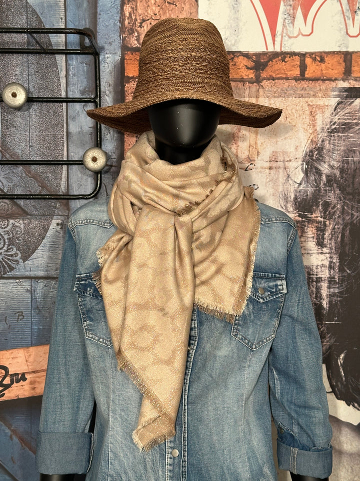 Écharpe brillante "léopard " XXL 100% viscose