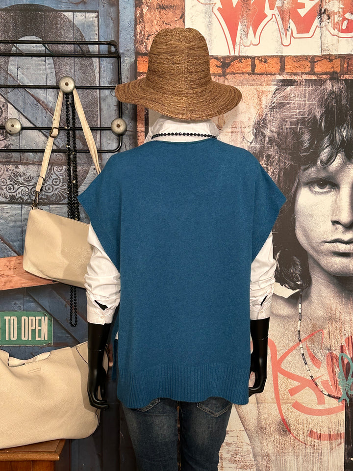 Tanktop + Size V-Ausschnitt petrolblau
