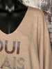 Pull "Oui mais non" beige