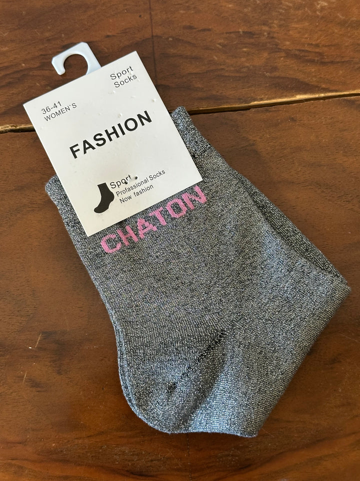Chaussettes pailletées "CHATON"