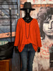 Oversize Pullover + SIZE V-Ausschnitt rostfarben