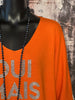 Weicher Pullover "Oui mais non" orange