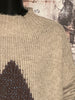 Melierter Strickpullover "Etoile" Beige & Anthrazit